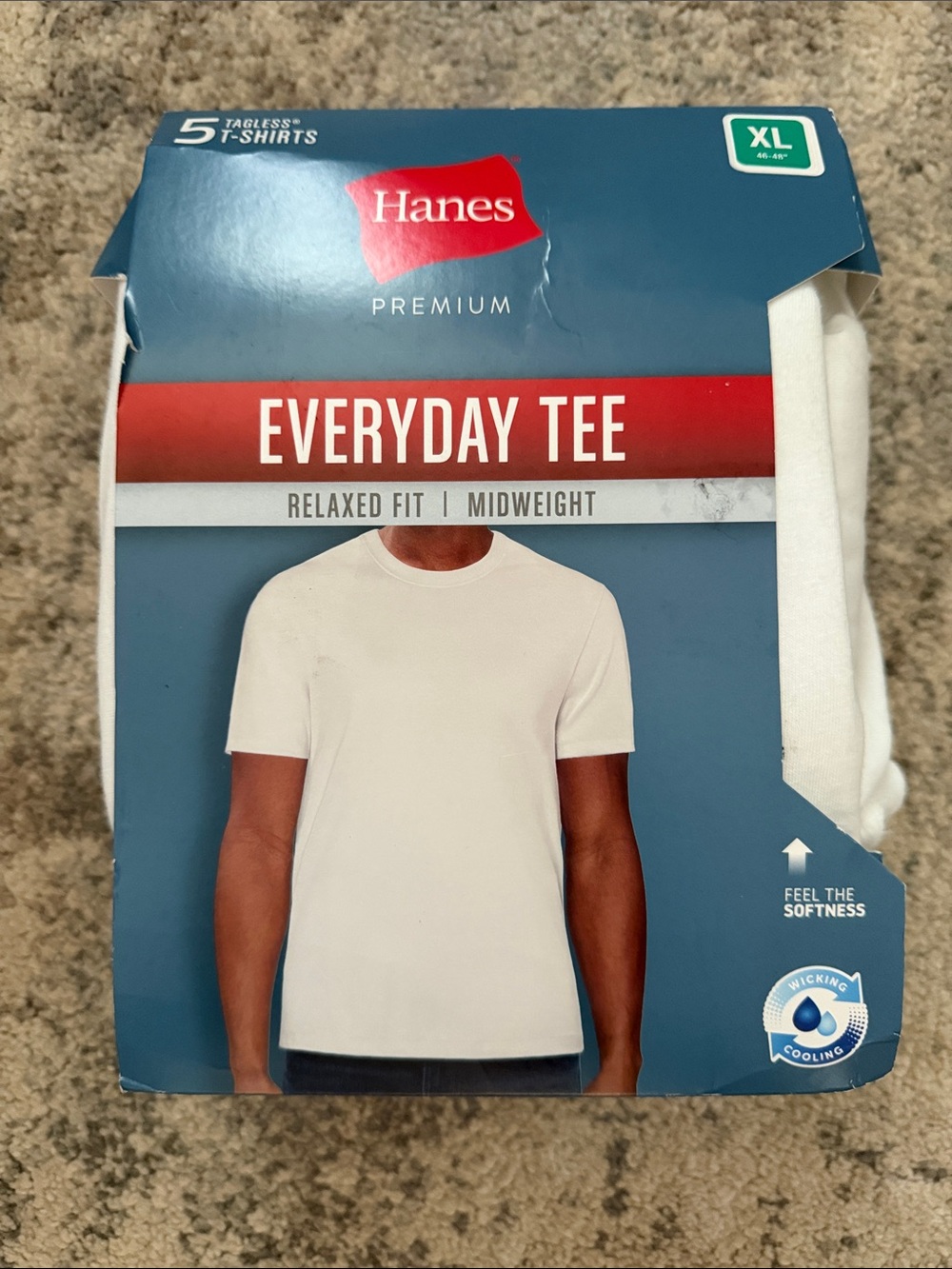 Hanes Premium Everyday Tee - White-XL-5 tees